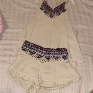 Tank and shorts set with bohemian designs
